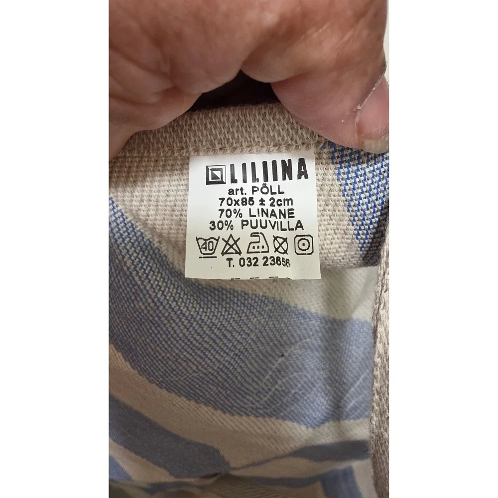 Liliina Linen Apron Unisex Blue White Striped Animal Character Art POLL Barbeque